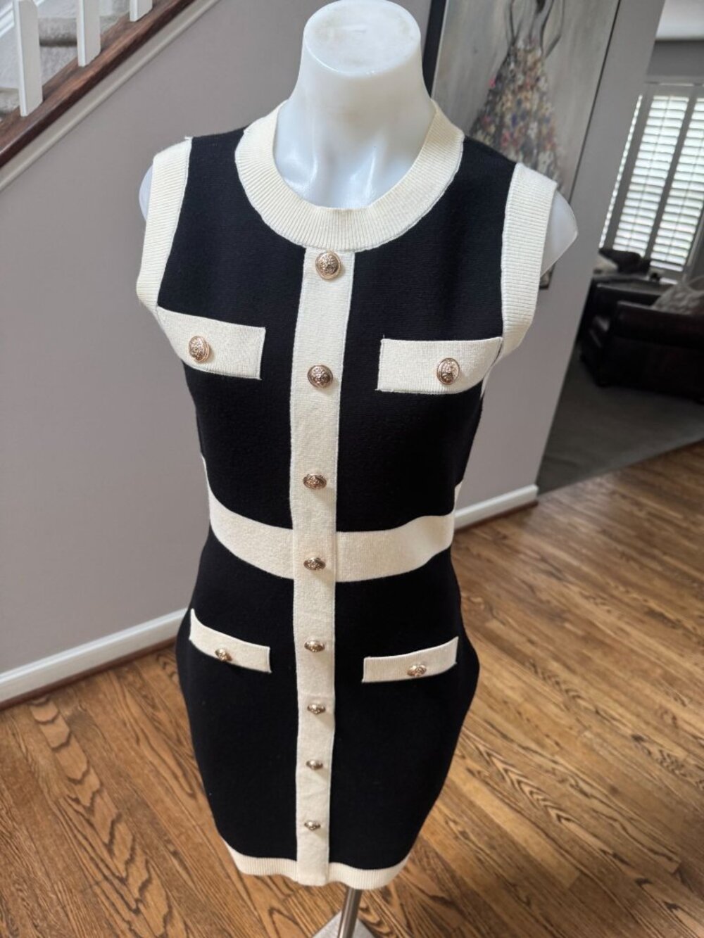Endless Rose Anthropologie Mock-Neck Sleeveless Mini Dress Black Small - Picture 3 of 4